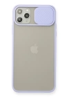 BFS  iPhone 11 Pro Max Kılıf Palm Buzlu Kamera Sürgülü Silikon - Lila