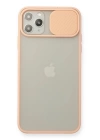 BFS  iPhone 11 Pro Max Kılıf Palm Buzlu Kamera Sürgülü Silikon - Pembe