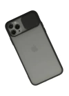 BFS  iPhone 11 Pro Max Kılıf Palm Buzlu Kamera Sürgülü Silikon - Siyah