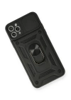 BFS  iPhone 11 Pro Max Kılıf Pars Lens Yüzüklü Silikon - Siyah