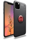 BFS  iPhone 11 Pro Max Kılıf Range Yüzüklü Silikon - Siyah-Kırmızı