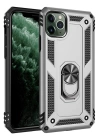 BFS  iPhone 11 Pro Max Kılıf Sofya Yüzüklü Silikon Kapak - Gümüş