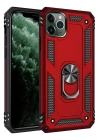 BFS  iPhone 11 Pro Max Kılıf Sofya Yüzüklü Silikon Kapak - Kırmızı