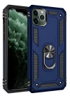 BFS  iPhone 11 Pro Max Kılıf Sofya Yüzüklü Silikon Kapak - Lacivert