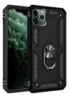 BFS  iPhone 11 Pro Max Kılıf Sofya Yüzüklü Silikon Kapak - Siyah