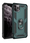 BFS  iPhone 11 Pro Max Kılıf Sofya Yüzüklü Silikon Kapak - Yeşil