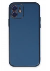 BFS  iPhone 12 Kılıf Coco Deri Silikon Kapak - Açık Mavi