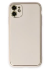 BFS  iPhone 12 Kılıf Coco Deri Silikon Kapak - Beyaz