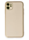 BFS  iPhone 12 Kılıf Coco Deri Silikon Kapak - Gold