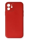 BFS  iPhone 12 Kılıf Coco Deri Silikon Kapak - Kırmızı