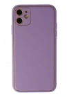 BFS  iPhone 12 Kılıf Coco Deri Silikon Kapak - Lila