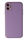 BFS  iPhone 12 Kılıf Coco Deri Silikon Kapak - Lila
