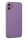 BFS  iPhone 12 Kılıf Coco Deri Silikon Kapak - Lila