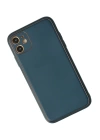 BFS  iPhone 12 Kılıf Coco Deri Silikon Kapak - Mavi