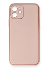 BFS  iPhone 12 Kılıf Coco Deri Silikon Kapak - Pembe