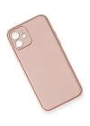 BFS  iPhone 12 Kılıf Coco Deri Silikon Kapak - Pembe
