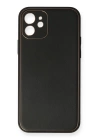 BFS  iPhone 12 Kılıf Coco Deri Silikon Kapak - Siyah
