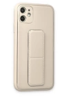 BFS  iPhone 12 Kılıf Coco Deri Standlı Kapak - Beyaz