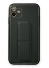 BFS  iPhone 12 Kılıf Coco Deri Standlı Kapak - Füme