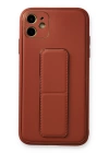 BFS  iPhone 12 Kılıf Coco Deri Standlı Kapak - Fuşya
