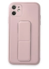 BFS  iPhone 12 Kılıf Coco Deri Standlı Kapak - Pudra