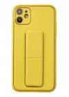 BFS  iPhone 12 Kılıf Coco Deri Standlı Kapak - Sarı