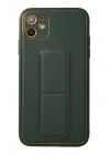 BFS  iPhone 12 Kılıf Coco Deri Standlı Kapak - Yeşil