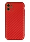 BFS  iPhone 12 Kılıf Coco Karbon Silikon - Kırmızı