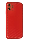 BFS  iPhone 12 Kılıf Coco Karbon Silikon - Kırmızı