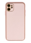 BFS  iPhone 12 Kılıf Coco Karbon Silikon - Pembe