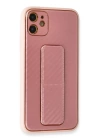 BFS  iPhone 12 Kılıf Coco Karbon Standlı Kapak - Pembe