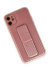 BFS  iPhone 12 Kılıf Coco Karbon Standlı Kapak - Pembe