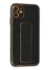 BFS  iPhone 12 Kılıf Coco Karbon Standlı Kapak - Siyah
