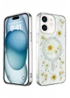 BFS  iPhone 12 Kılıf Daisy Simli Magsafe Kapak - Gümüş