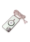 BFS  iPhone 12 Kılıf Divo Lazer Askılı Magsafe Kapak - Pembe