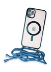 BFS  iPhone 12 Kılıf Divo Lazer Askılı Magsafe Kapak - Sierra Blue