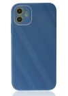 BFS  iPhone 12 Kılıf Glass Kapak - Mavi