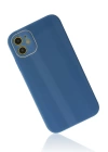 BFS  iPhone 12 Kılıf Glass Kapak - Mavi