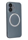 BFS  iPhone 12 Kılıf Jack Magneticsafe Lens Silikon - Sierra Blue