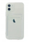 BFS  iPhone 12 Kılıf Kart Şeffaf Silikon - Şeffaf