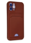BFS  iPhone 12 Kılıf Kelvin Kartvizitli Silikon - Bordo