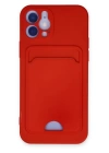 BFS  iPhone 12 Kılıf Kelvin Kartvizitli Silikon - Kırmızı