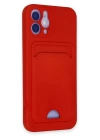 BFS  iPhone 12 Kılıf Kelvin Kartvizitli Silikon - Kırmızı