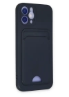 BFS  iPhone 12 Kılıf Kelvin Kartvizitli Silikon - Lacivert