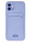 BFS  iPhone 12 Kılıf Kelvin Kartvizitli Silikon - Lila