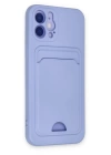BFS  iPhone 12 Kılıf Kelvin Kartvizitli Silikon - Lila