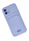 BFS  iPhone 12 Kılıf Kelvin Kartvizitli Silikon - Lila