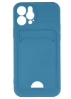 BFS  iPhone 12 Kılıf Kelvin Kartvizitli Silikon - Mavi