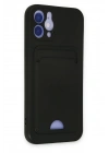 BFS  iPhone 12 Kılıf Kelvin Kartvizitli Silikon - Siyah