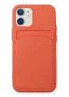 BFS iPhone 12 Kılıf Kelvin Kartvizitli Silikon - Turuncu